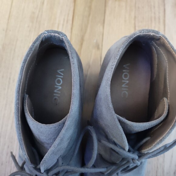 Gray Zenda Vionic Heeled Ankle Booties - Picture 5 of 7